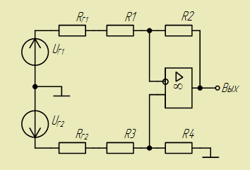 Дифференциальный усилитель на ОУ