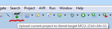 Upload current project to Atmel Target MCU