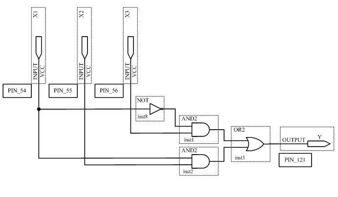 Схема устройства в среде Quartus II