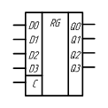 Условно-графическое обозначение параллельного регистра