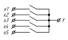 Схема мультиплексора на идеализированных электронных ключах 2,7KБ