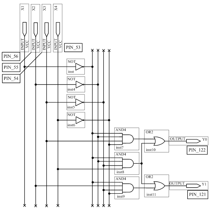 Схема шифратора 4x2 15KБ