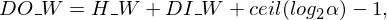 DO\_W=H\_W+DI\_W+ceil(log_2 \alpha)-1