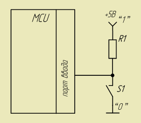 Подключение одиночной кнопки к параллельному порту. 5,5КБ